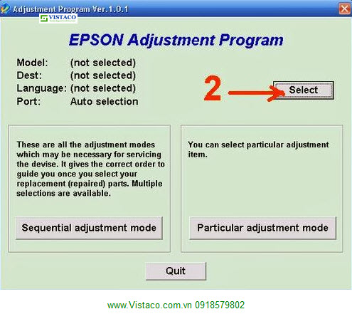 Nạp mực in Bình Dương - Epson Adjustment Program