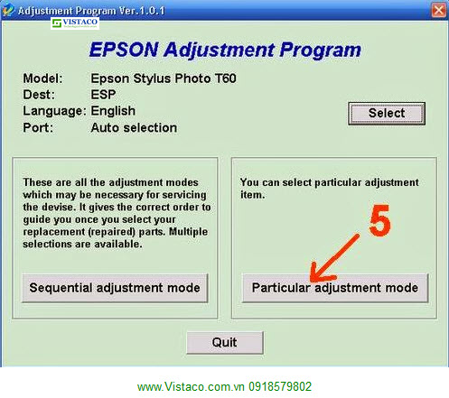 Nạp mực in Bình Dương - Epson Adjustment Program