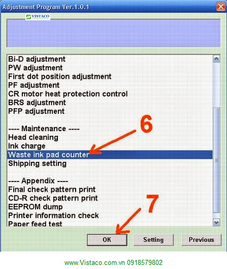 Nạp mực in Bình Dương - Epson Adjustment Program